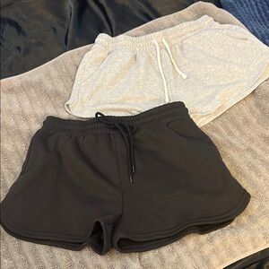 Women's Black and Gray Shorts